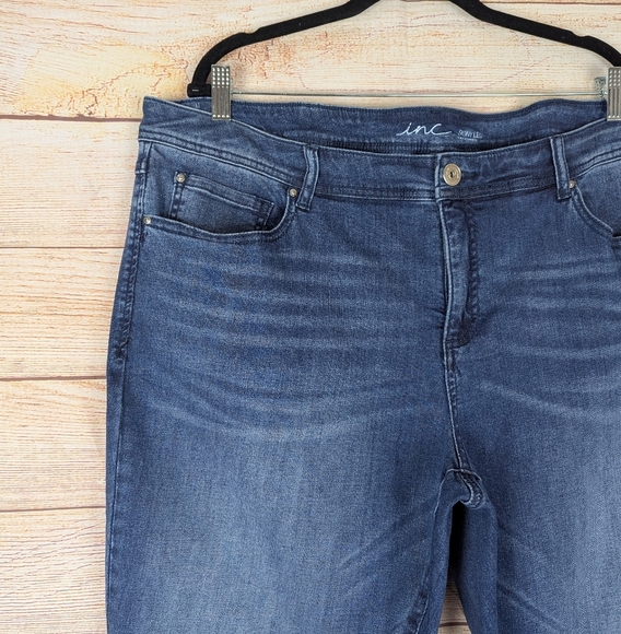 Inc Plus Size 20W Skinny Leg Tummy Control Embellished Blue Stretchy Jeans - Picture 5 of 13